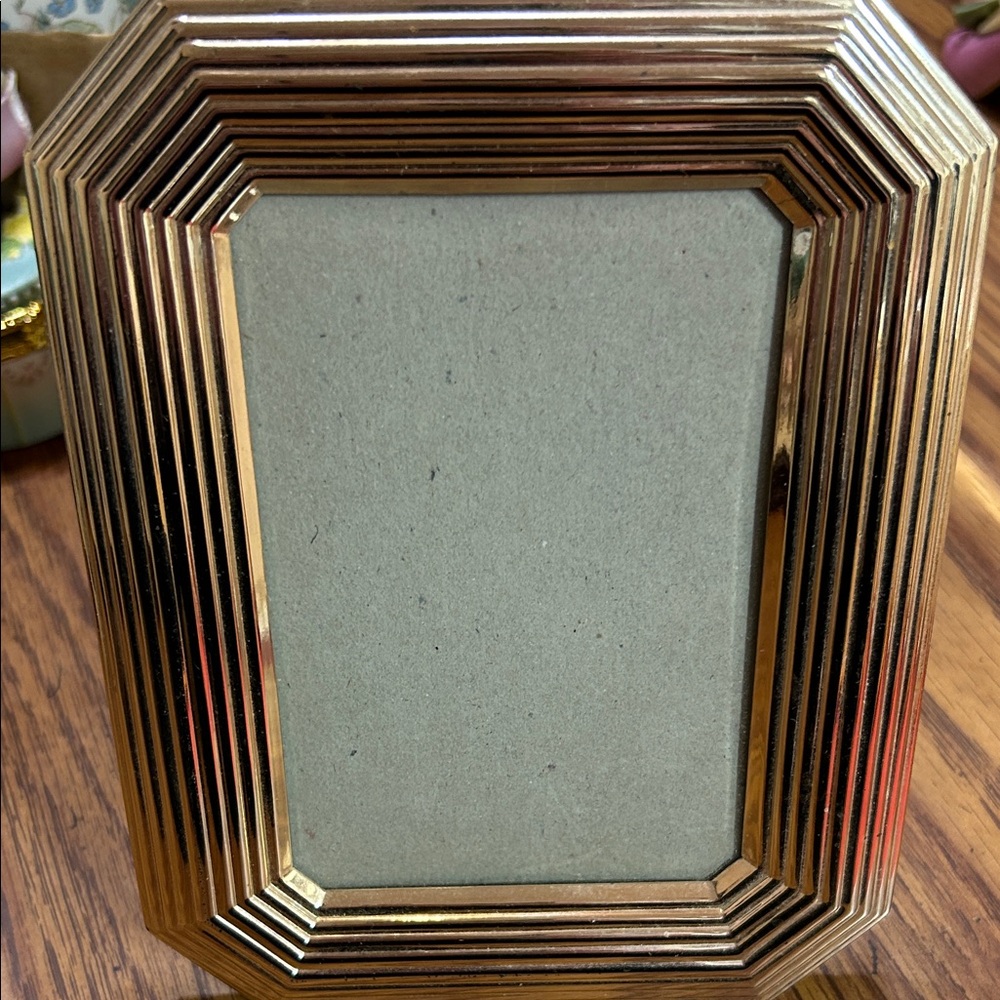 Phillip Whitney Gold Geometric Ribbed Photo Frame - Home Accents